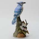 Lefton Blue Jay Nest Egg Porcelain Bird Figurine -  04517 - 1985 Sticker