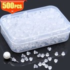 1000pcs Soft Rubber Ear Plugs     Transparent Earring Back Stopper Studsfor Diy Ea