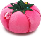 Elegant Pink Velvet Tomato Pin Cushion With Rhinestones