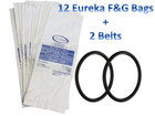 12 Bags For Eureka Style F  g Vacuum Cleaner F G Sanitaire Outer Bag   2 Belts
