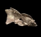 Vtg Weighted Sterling Silver Koi Fish Figurine 3    Signed Textured Sculpture