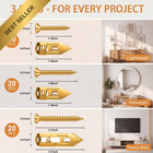 81 Pcs Self Drilling Drywall Anchors With Screws Kit 3 Sizes Metal Expansion Set