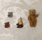 Vintage Lot Of 4 Mini Flocked Teddy Bears Brown 1    3  