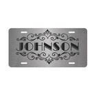 Custom Family Name Vanity License Plate Car Tag     Aluminum Metal  steel Look 