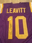 New  Sam Leavitt Signed Purple Lsu Football Custom Jersey  Star Qb  Beckett Coa