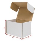 6x4x4 White Corrugated Shipping Mailers Carton Packing Box Easy Fold Together