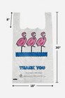 Lot 1000 White Flamingo Thank-you T-shirt Shopping Bags Handles Jumbo 18x8x30