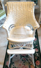 Antique Wicker White Baby High Chair - Early 1900s