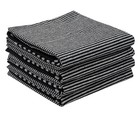 Set Of 4 Kitchen Towels Black Cotton Dish Towels Striped Tea Towel Absorbent