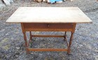 Antique 18th Century New England Stretcher Base Tavern Table