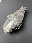 Vintage Handmade 925 Sterling Silver And Citrine Fish Design Belt Buckle