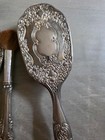 Ornate Silver Vanity Set Mirror Brush Comb Vintage Collectible Rare Collectible 