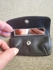 Vintage Brown Genuine Leather Lipstick Holder Case With Mirror
