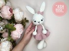 Bunny Plush Toy Handmade Bunny Stuffed Animal Crochet Baby Gift Doll  Knitinby