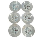 Vintage Child   s Toy Tea Set Lusterware Japan Winter Scene Trees Buildings 19 Pc