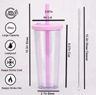 Reusable Tumblr  With Straw And Lid - Purple  set Of 2  Bpa Free