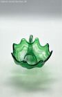 Mid Century Modern Vintage Hand Blown Green Glass Centerpiece Bowl Murano Style