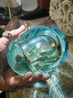 Vintage Murano Art Glass Perfume Bottle Teal Blue