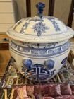 Chinese Blue   White Porcelain Lidded Ginger Jar With Foo Dog Finial