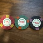 Deville Casino  Las Vegas Vintage  5  25  100 Casino Chip Three Chip Lot Nevada