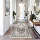 3x8 Runner Rug Kitchen  Hallway Non Slip Washable 3 X 8 Feet Black   Ivory