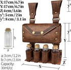 Hiifeuer Medieval Alchemy Faux Leather Belt Bag With 4 Cork Potion Vials  Brown