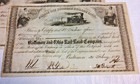 6 - 1859 Baltimore   Ohio Railroad Company Stock Certificates  100 A Share