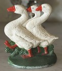 Vintage Hand-painted Cast Iron Geese Door Stop    Decoration Unique