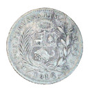 1912 Peru 1 2 Half Dinero - Silver