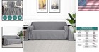 Stylish Grey Sofa Cover For Sectional   3 Cushion Couch - Pet Friendly Fabric