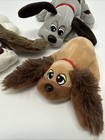 Tonka Pound Puppies Plush Puppy Lot Of 3 Brown Gray White Dog Stuffed Animals
