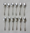 Holmes Edwards Inlaid Silverplate Romance Flatware 12 Tea Dessert Spoons