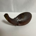 Bizen Suiteki Calligraphy Water Dropper Vintage Japanese Pottery Eggplant 4 1 In