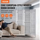 Vevor Wood Room Divider Wooden Privacy Screen 6 Panel Room Separation Divider