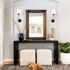 Rustic Wooden Framed Wall Mirror For Bathroom  Farmhouse Decorative Natural W   