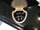 Vintage Krementz 18k Gold Diamond Sapphire Cufflink   Stud Set Original Box