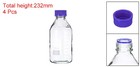 4 Pack Media Storage Bottle 1000ml Borosilicate Glass Graduated Bottles Clear