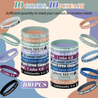 100 Pcs Spanish Bible Verse Silicone Wristbands Inspirational Christian Bracelet