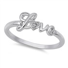 Women s Love Heart White Cz Classic Ring New 925 Sterling Silver Band Sizes 4-11