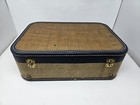 Vintage Mcm Royal Blue   Tweed Carilite Overnighter Suitcase Luggage 18 x12 x6 