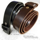 One Piece Full Grain Buffalo Oil Tanned Leather Replacement Belt Strap 1-1 2 