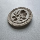 Vintage Clay Butter Mold Cookie Stamp Flower Rose Plants nature Design