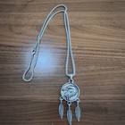 Native American Eagle Charm Necklace Japanese Made Vintage Silver Color