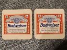 Budweiser Beer Cardboard Coaster Vintage Unused Bud 3 3 8  Square Lot Of 10
