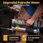 Grease Gun Battery Powered 39 4  Long Hose 12 000 Psi Cordless Electric Tool Led