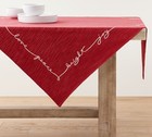 Pottery Barn Christmas Holiday Merry   Bright Cotton Table Throw  Red 50  x50  