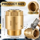 Zonon 2 Pcs 1-1 2 Inch Check Valve One Way Brass Non Return In Line Check Valve
