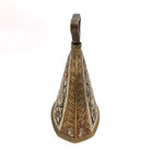 Antique Enameled Cloisonn   Bronze Bell Floral Elephant Ox Bell 4 5   