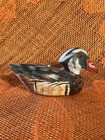 Vtg Hand Carved Wooden Duck Decoy Miniature Signed 1994 Folk Art 3   