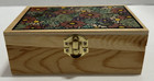 Unfinished Wooden Wood Trinket Box W Decorated Flower Bird Hinged Lid 6x4x2 5 